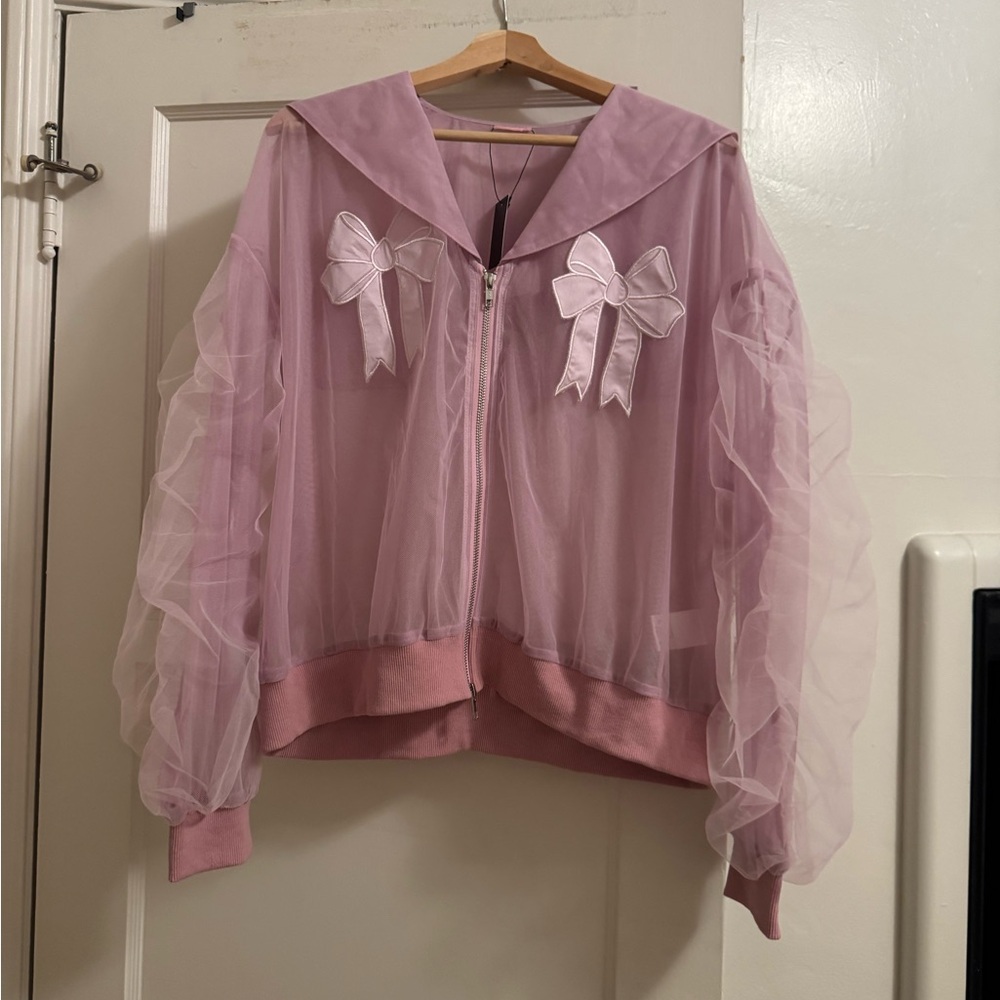 Candy stripper chiffon bow jacket 

Bought in Tokyo - Picture 2 of 4
